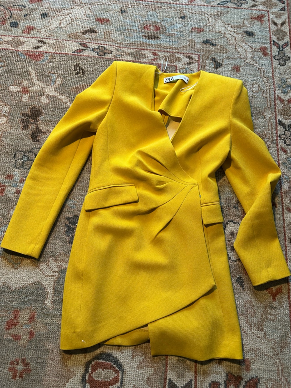 Zara Mustard Yellow blazer dress